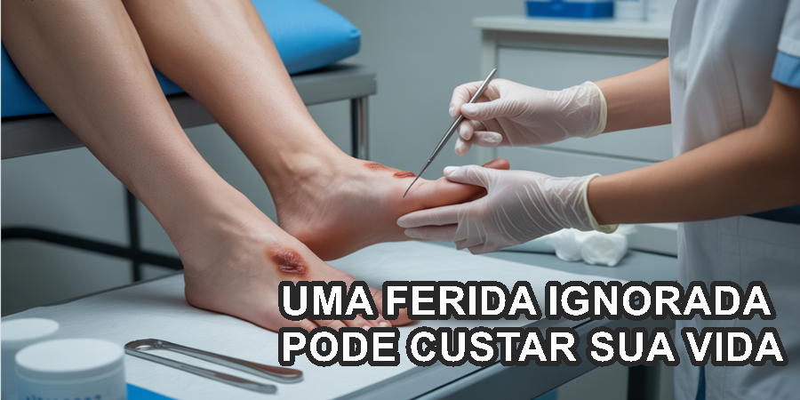 Infecções no pé diabético podem começar pequenas, mas evoluir rapidamente para complicações graves e fatais.